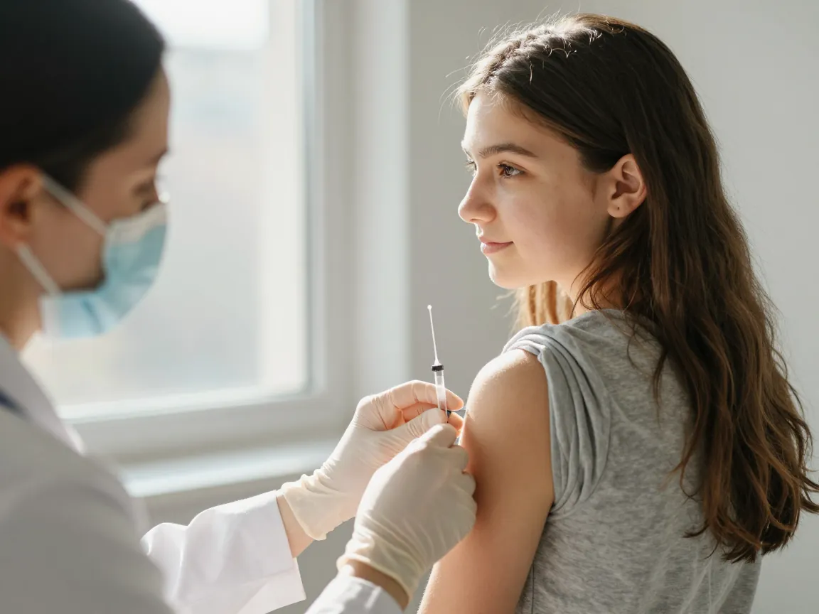 Genç kız aşı takviminin son aşamasında, olgunlaşma ve sorumluluk anı.