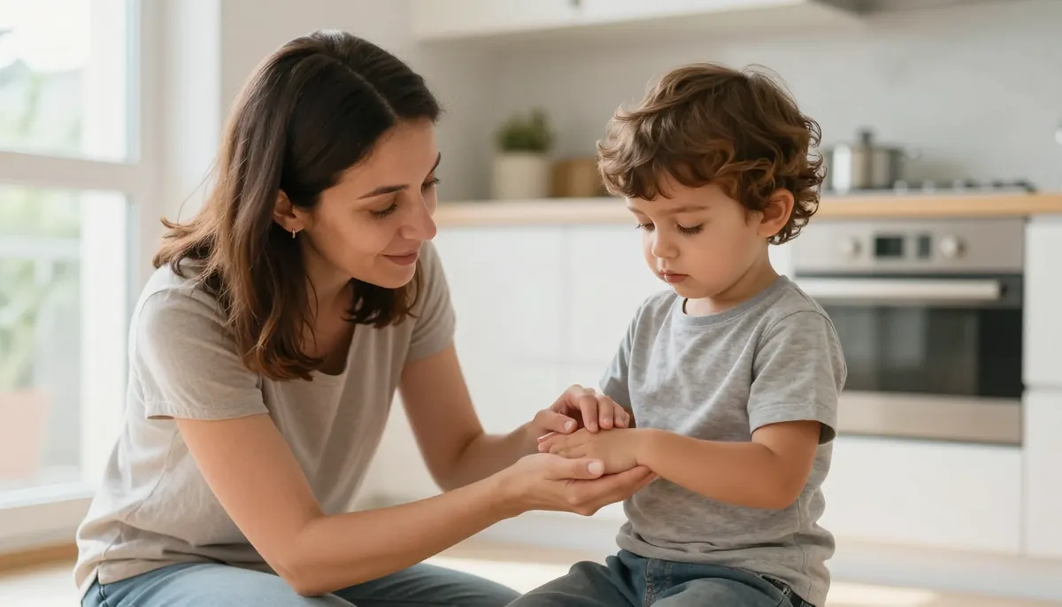 Anne ve bebeği ile ilk yardım bilgisinin güvenli ortamda başladığı an.