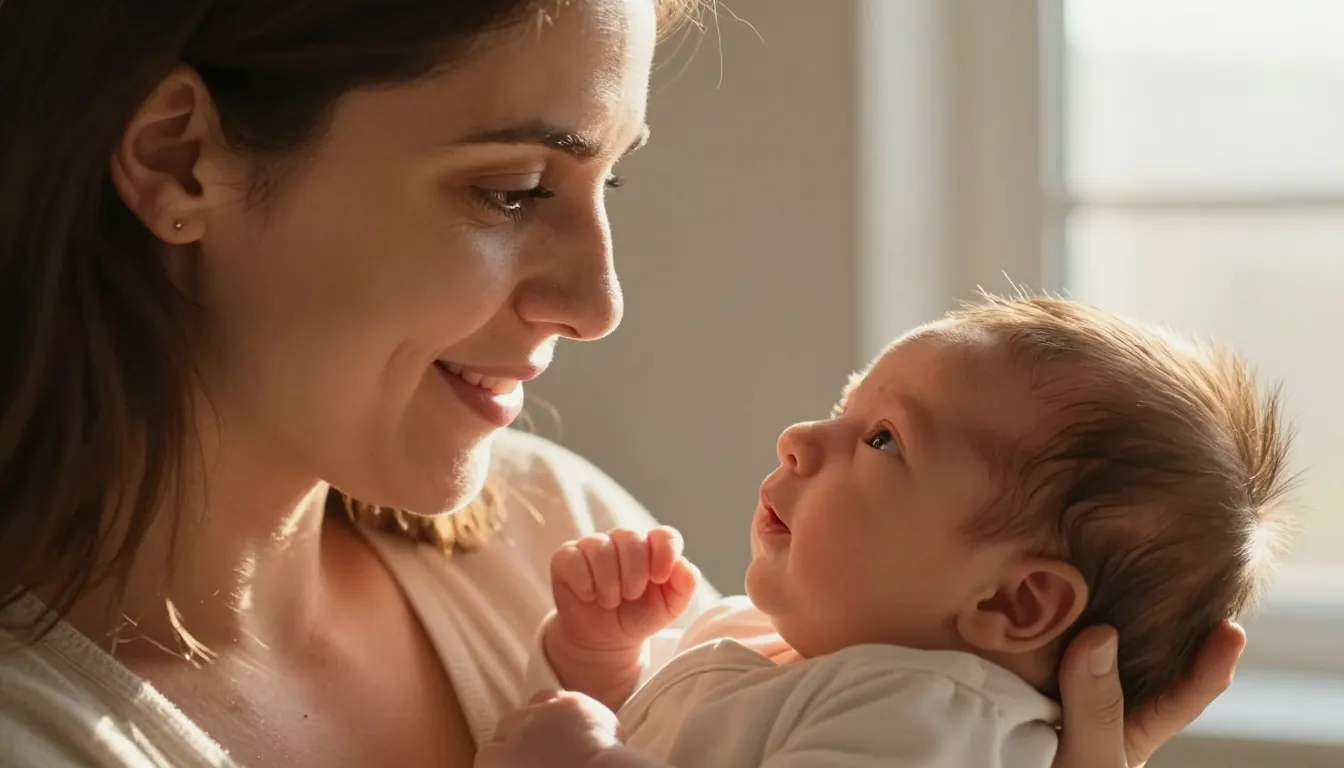 Yenidoğan döneminde anne-bebek bağlanması: ilk gülümsemeler ve dokunuş.