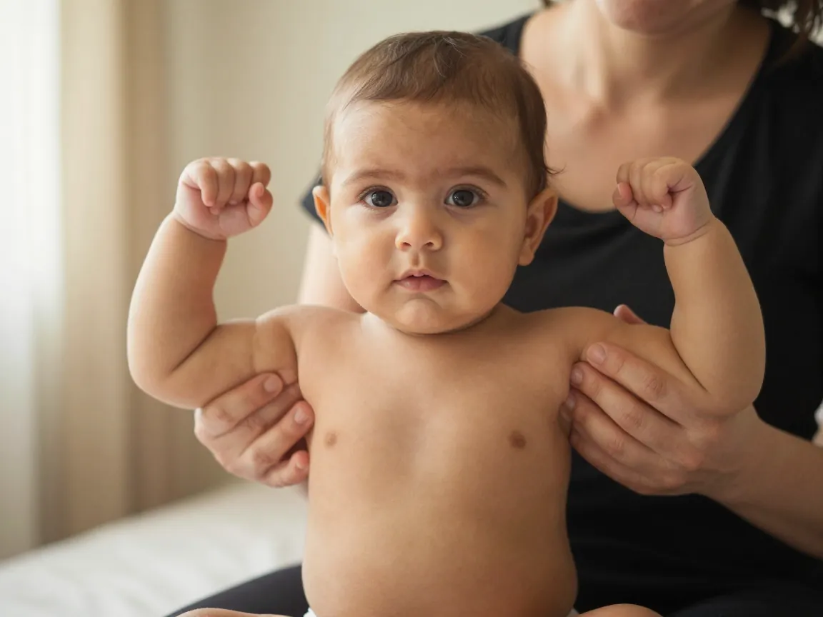 Sağlıklı gelişen bebek, kemik sağlığı ve güçlü postur.