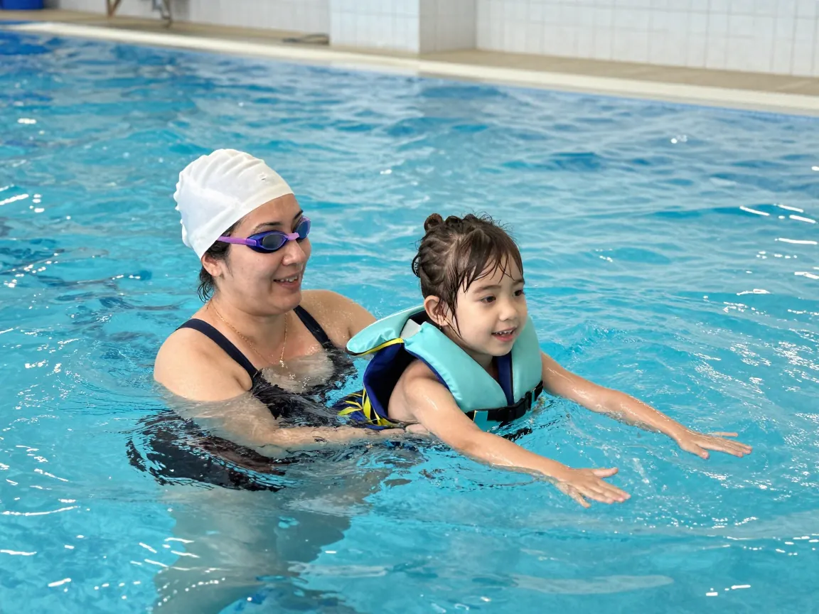 Yüzme dersleri çocuklara su ortamında güven ve beceri kazandırıyor.