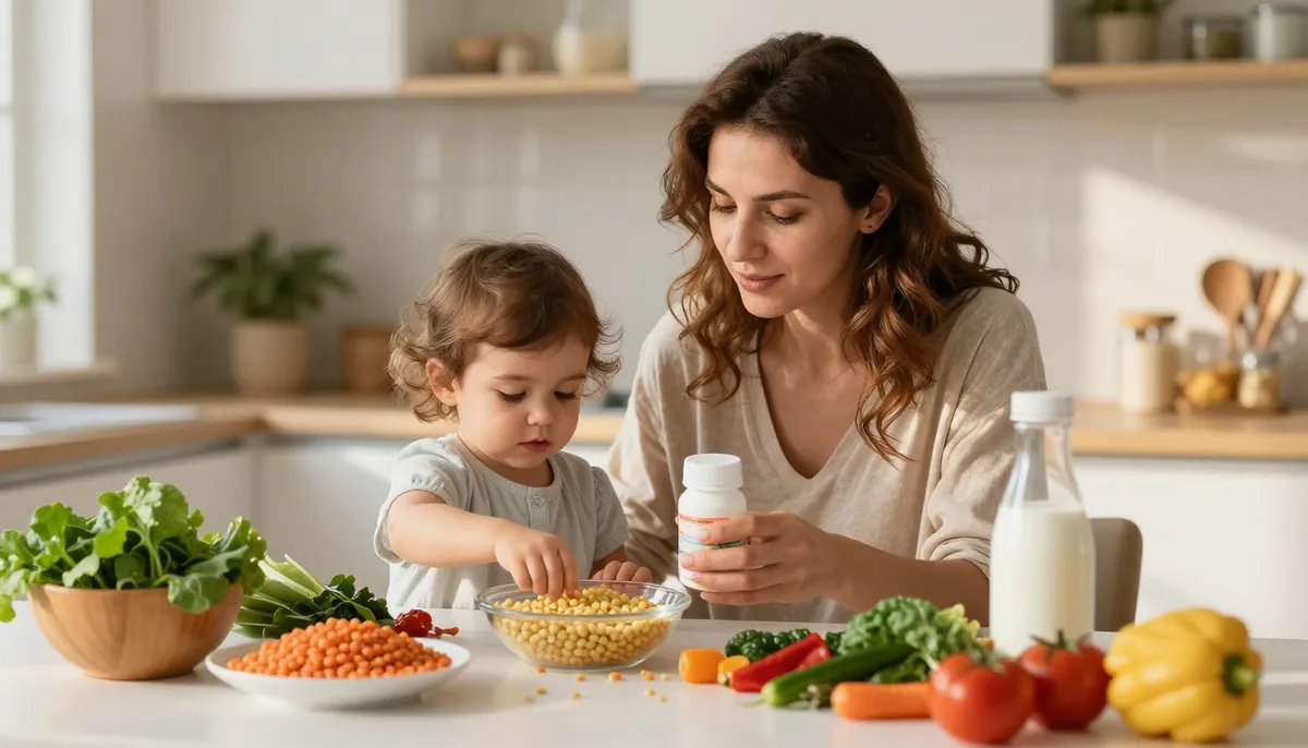 Vegan beslenen çocuğun sağlıklı gelişimi için anne-çocuk uyumu ve bilinçli beslenme.
