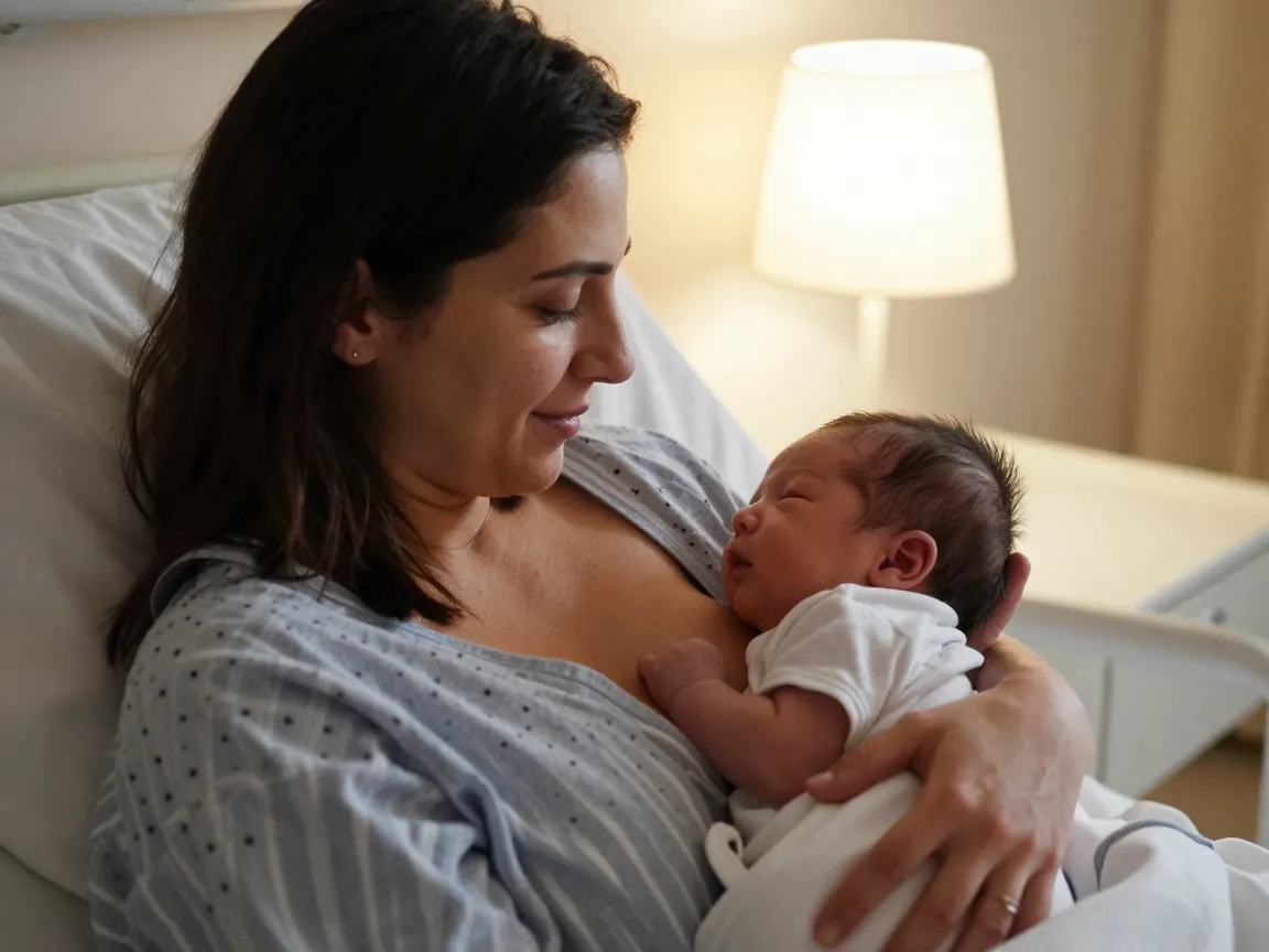 Normal doğum sonrası: yeni doğan bebeğiyle anne arasındaki ilk temas anı.